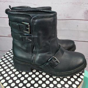 CJG  Pull On Boots Buckle Accents Leather Size 37